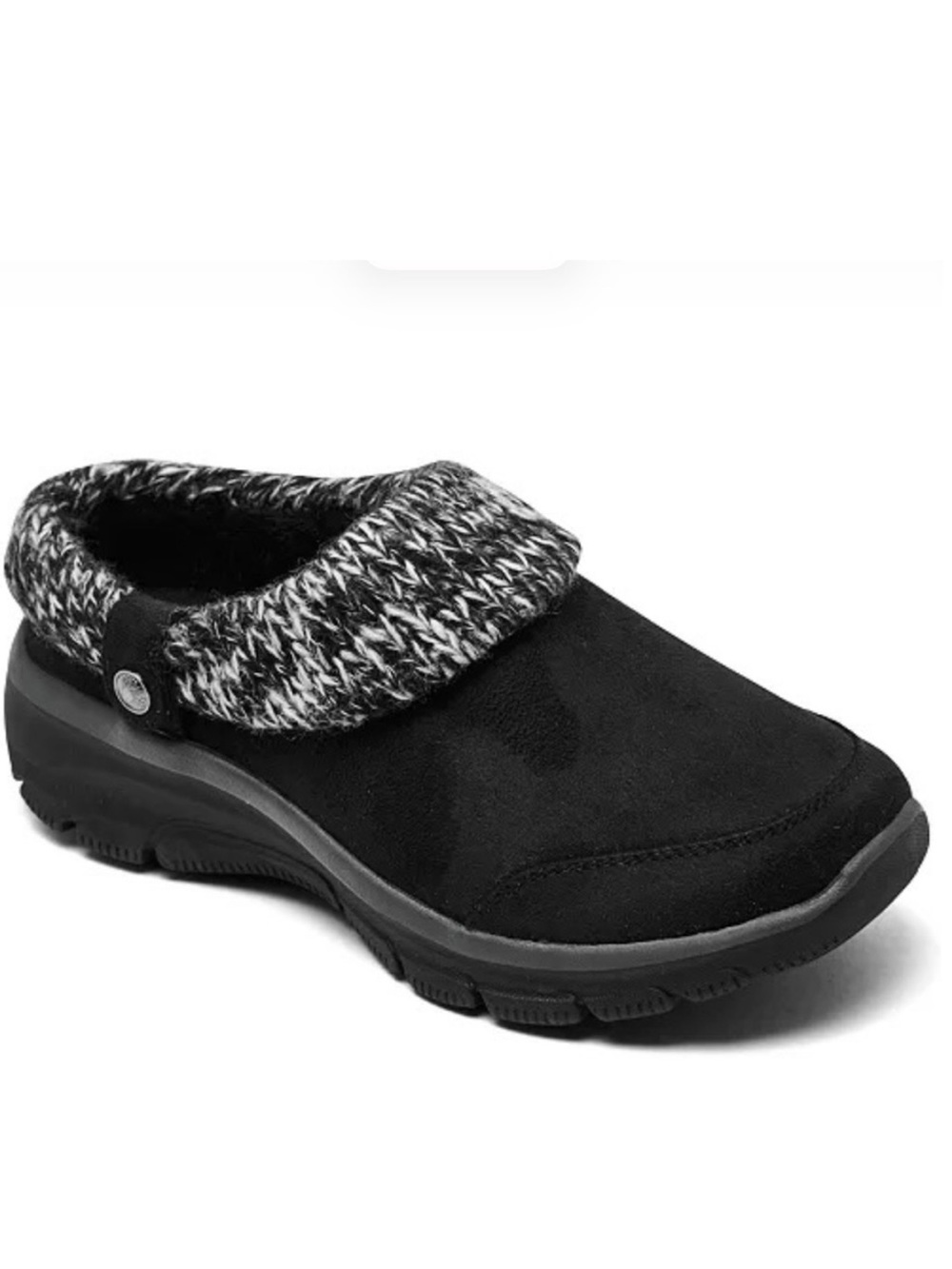 SKECHERS BLACK COMFORT SUEDE MULE CLOGS